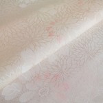 🐇薄桃色 むじな菊模様 正絹緞子 襦袢地 紋意匠 丹後ちりめん 【100cm×36cm】反物より裁断 和布 生地 はぎれ リメイク素材 silk100%