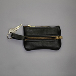 牛革小銭入れ（キーリング付）クロ