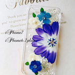 ♡Blueがかわいい♡押し花iPhoneケース