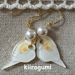 おやすみパールインコのフックピアス