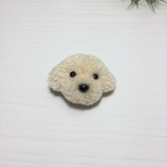 動物 ポンポンブローチ トイプー  ミニ アイボリー