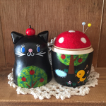  初売りお年玉❤️黒猫マトリョーシカ＊お裁縫道具＊羊毛針山