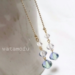 スワロフスキーのロングピアス＊lavender