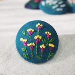 刺繍ブローチ（フォレストグリーン）