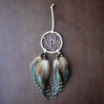 【yuttan0802様 お取り置き品】タイガーアイ -ドリームキャッチャー ベージュ×タイガーアイ