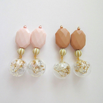 再販♡ ガラスドーム レトロアンティークなフラワーピアス