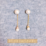 ロングコットンパールピアス/イヤリング~les deux