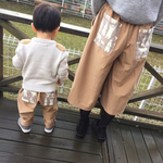 しろくまポケットのキャメルサルエルパンツ