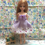 リカちゃん✳︎パープルキラキラミニドレス