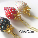 福☆(ｽﾜﾛﾌｽｷｰAB)選べる3ｶﾗｰ　ごろっと大きないちごのネックレス