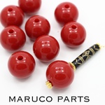 【20mm単色　8個】【7# レッド】両穴　ヴィンテージ風にも　◎beads-a-102-c7