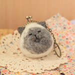 【受注生産】いねむりがまぐちにゃんこ(シャム猫)