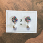 刺繍 サーカス 樹脂ピアス