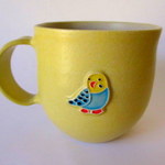 下永久美子　インコのマグカップ