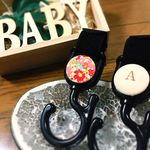 ベビーカーフック＊選べるくるみボタン&イニシャル入れ可能☆