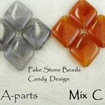 ◆ 送料無料！再販  Fake Stone Beads   Candy Design  ミックスバージョン  C  8pcs  49-C ◆