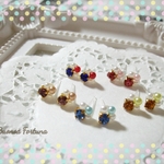 【再販】プチ♡プリンセスカラーなビジューピアス・樹脂イヤリング