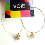 限定Hoop pierce♡繊細大ぶりdesign　キラキラスワロ♪