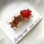 ストライプチョコとチョコ掛けいちごのバレッタ