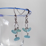 上質シーグラスの三日月ワイヤーピアス