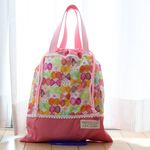 水彩風チョウチョ柄持ち手付きお着替え袋♪h