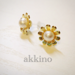 cottonpearl＊ヒマワリピアス(イヤリング)