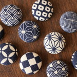 和柄のまるピアス・イヤリング*ブルー