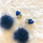 Navy✽﻿ぷっくりheart♡ミンクファー