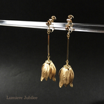 ヴィンテージフラワーロングイヤリング/ピアス/ノンホールピアス