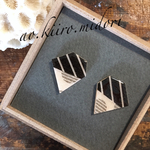 △カラフルイヤリング(ピアス)クロ×マル×ストライプ…