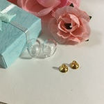 ドロップ ガラスドーム 金具付き　４個セット