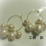 入園式・入学式に♡再販!! コットンパールのフープピアス（キスカ）