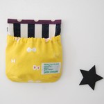 【ご予約品】小さめフタなし移動ポケット  イエローちょうちょ