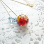 花火アクアオーラ水晶ネックレス
