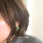 ダブルドロップピアス 〜そよ風グリーン〜