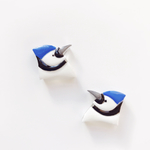 【ふっくら】Blue Jay（アオカケス）ピアス