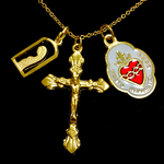 茨のハート キリスト クロス メダイ 無原罪 マリア様 チャーム ネックレス