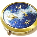 ☆宇宙の両面コンパクトミラー～宇宙塗りレジン～☆