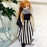 ストライプワンピコーデ 22㎝ドール服