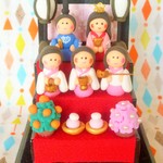 ちっちゃくても三段飾り❤おひな様（青）