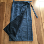 着物リメイク巻きスカート紺