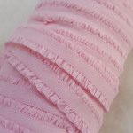 ヘアタイに　ライトピンク　フリル伸縮リボン　2m