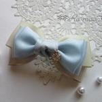 **shiny ribbon**バレッタ（ライトブルー）