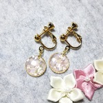 再再販 送料無料 桜ふぶき  イヤリング（ピアス）