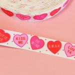 【Candy hearts】ピンク×レッド♪プリントグログランリボン22mm