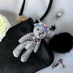 saly☆4wayクマさんのバッグチャーム&キーホルダー&イヤホンジャック&ストラップ