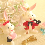 ♡ミニチュアうさぎのメルヘンピアス♡