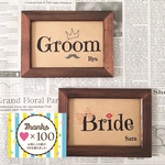 ★文字入れ可能【書体・デザインオーダー】クラフトタイプ ★ 受付サイン Groom & Bride  セット ※中紙のみ