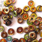 【小分パック】【オービーズ/o-beads】マジックグリーン:直径3.8×1ミリ/2.5ｇ約70～75ヶ(@335)
