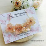 紫陽花とスワロフスキーのメタルプレートネックレス(ピンクロゼ)